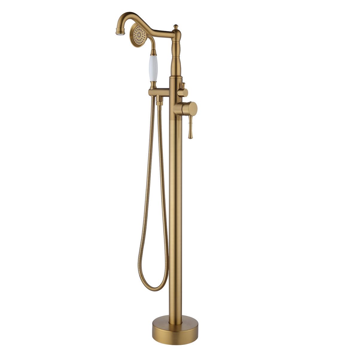 Single Handle Floor Mounted Clawfoot Tub Faucet with Handheld Shower RX8009