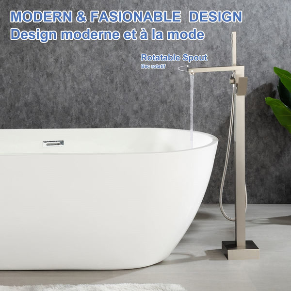 Single Handle Floor Mounted Clawfoot Tub Faucet with Handheld Shower RX8010