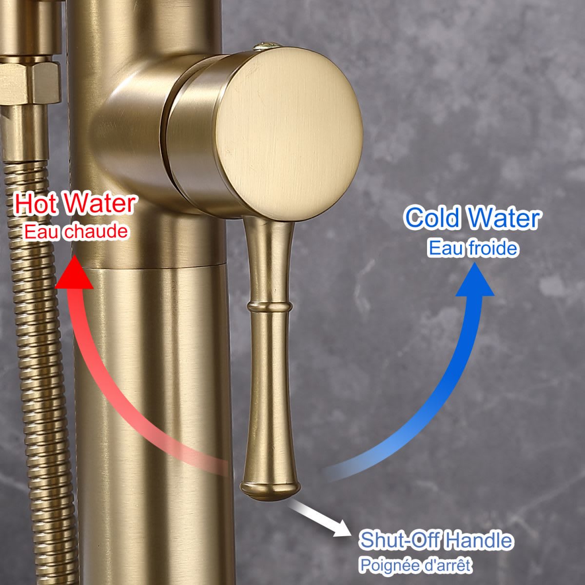 Single Handle Floor Mounted Clawfoot Tub Faucet with Handheld Shower RX8009