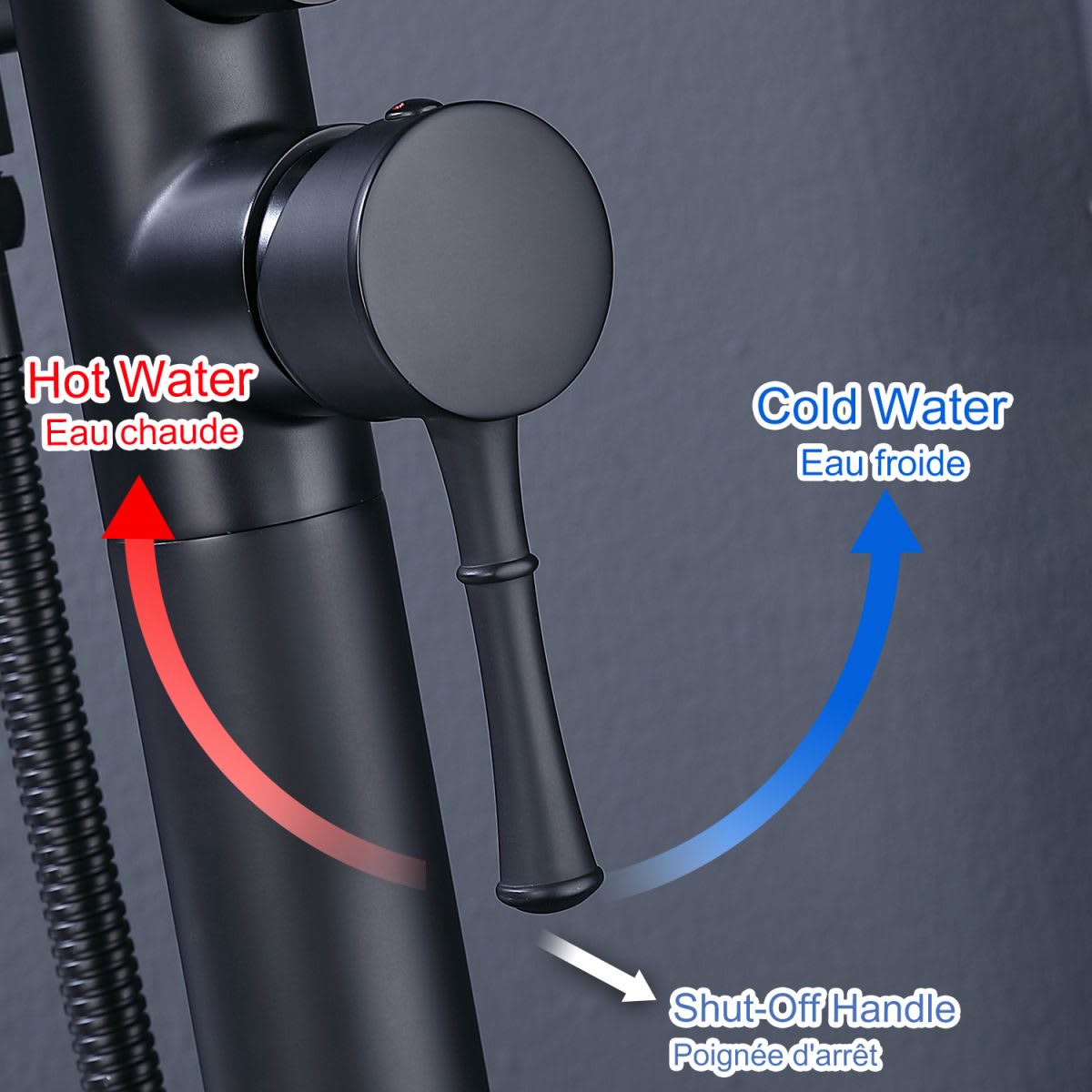 Single Handle Floor Mounted Clawfoot Tub Faucet with Handheld Shower RX8009