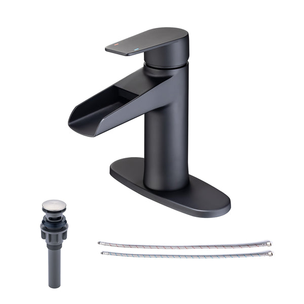 Single-Handle Waterfall Bathroom Faucet with Drain Assembly RX5001