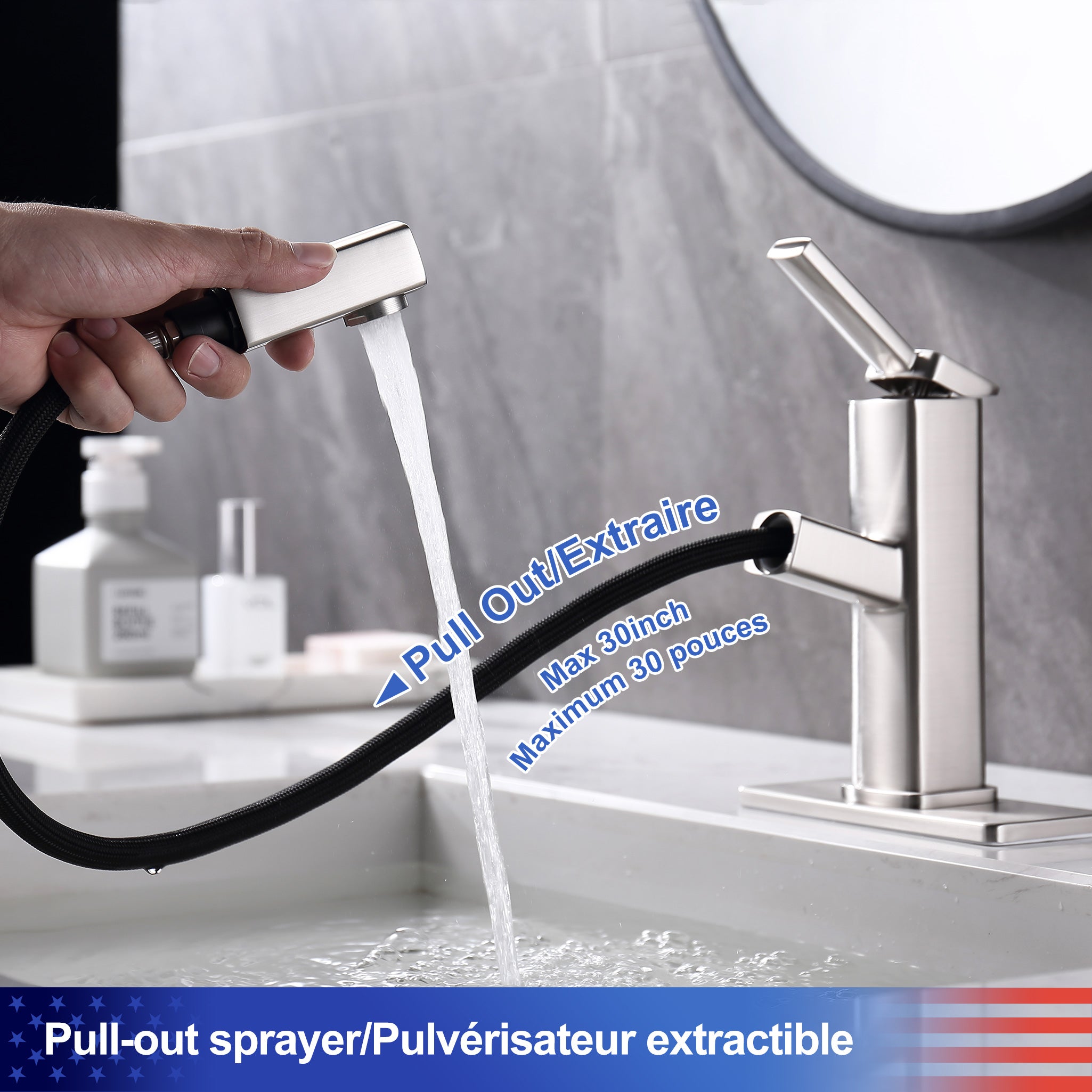 Single-Handle Pull-Out Bathroom Faucet RX5801