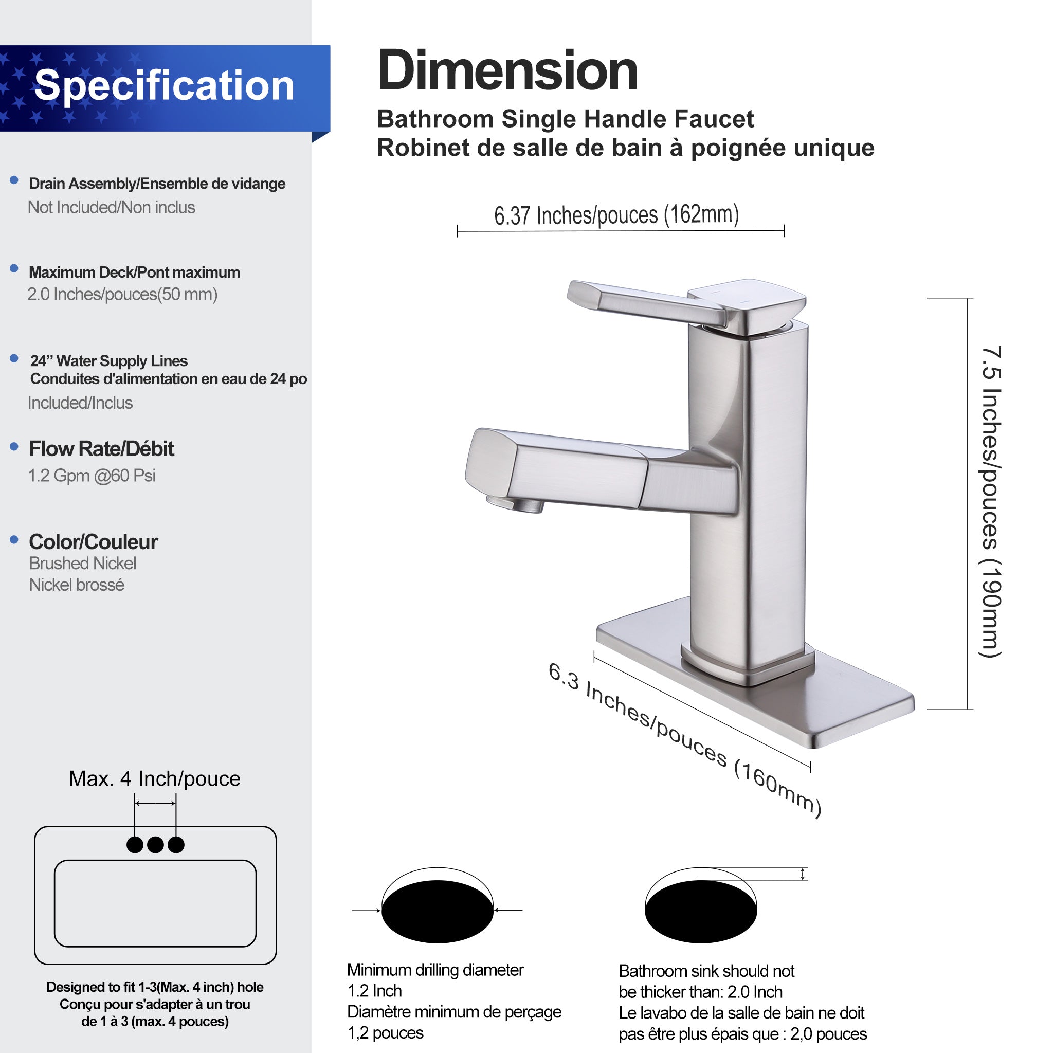 Single-Handle Pull-Out Bathroom Faucet RX5801
