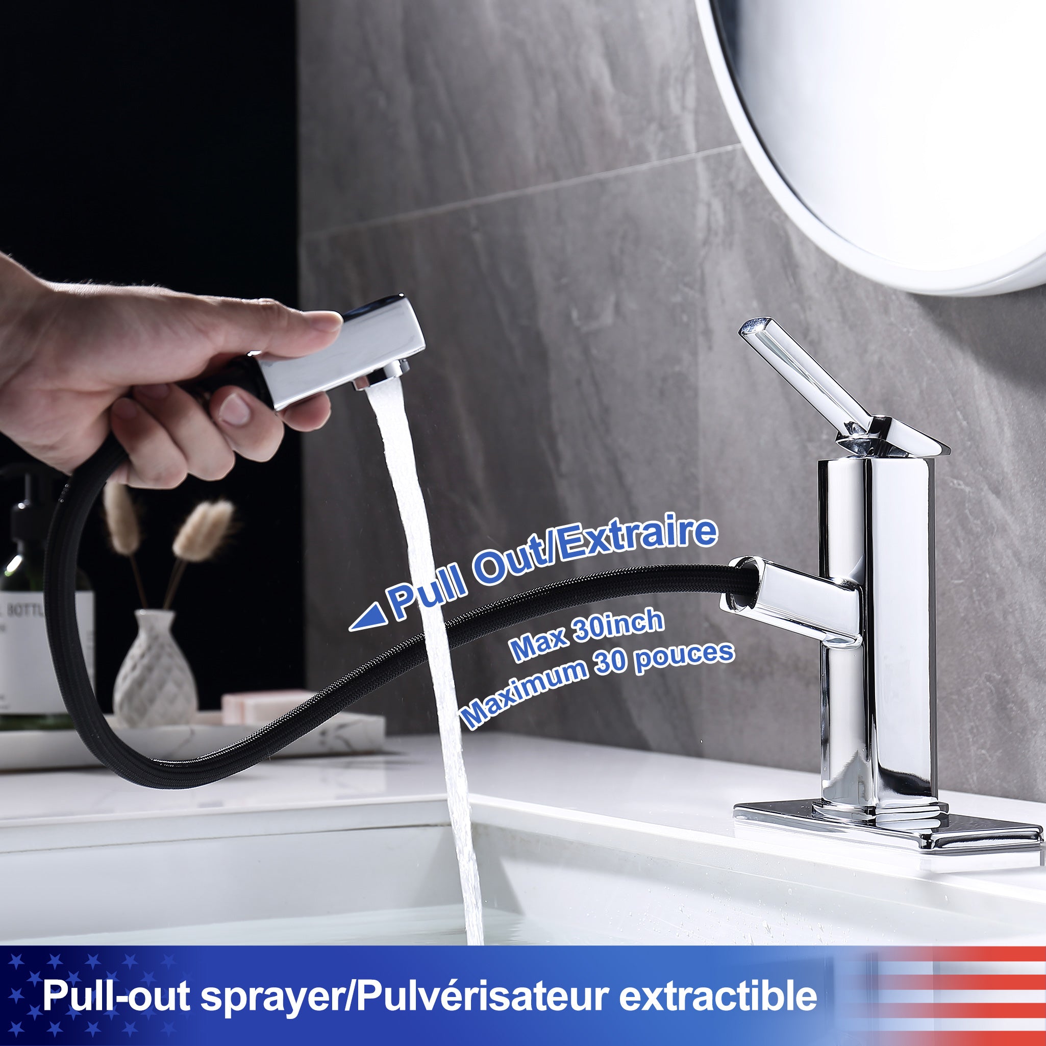 Single-Handle Pull-Out Bathroom Faucet RX5801