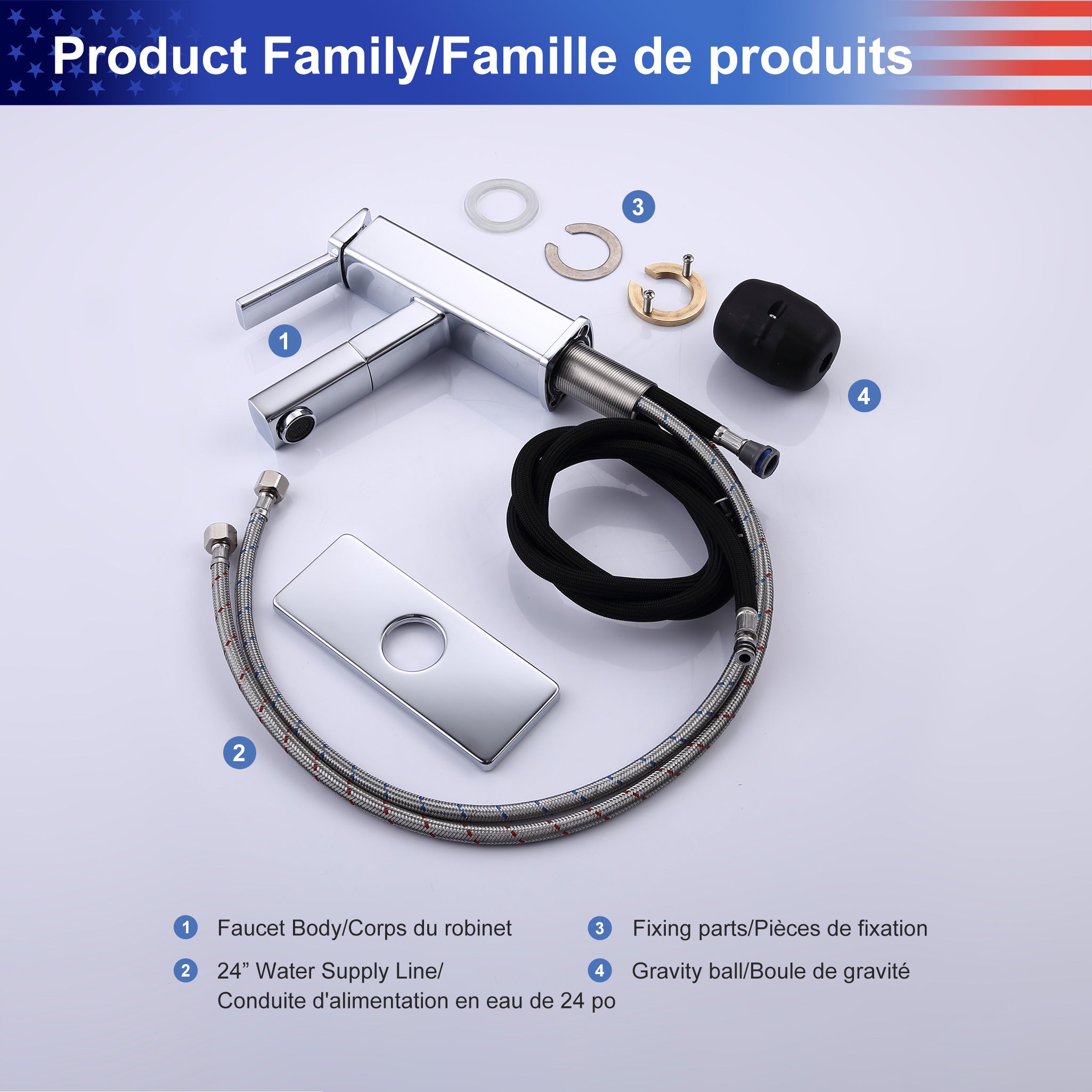 Single-Handle Pull-Out Bathroom Faucet RX5801