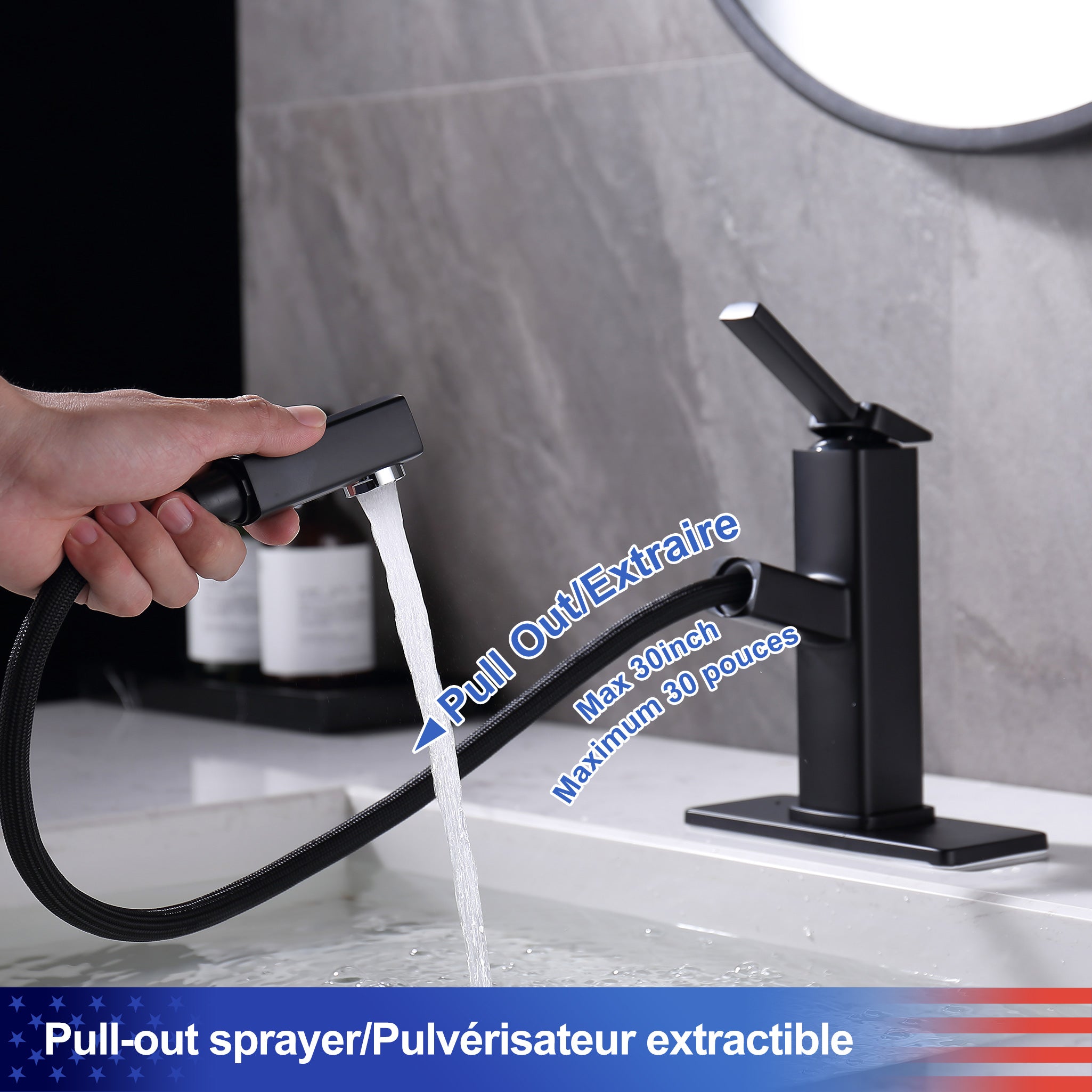 Single-Handle Pull-Out Bathroom Faucet RX5801
