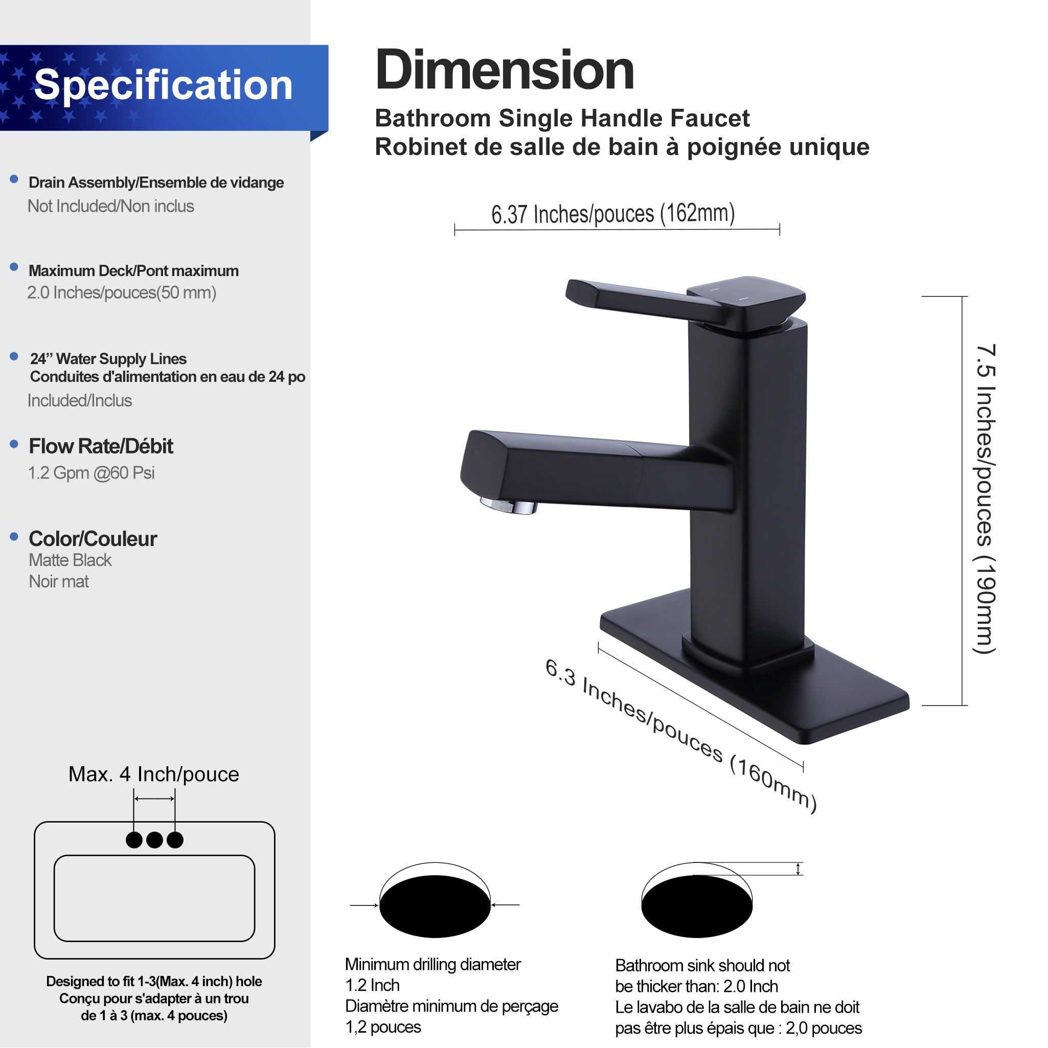 Single-Handle Pull-Out Bathroom Faucet RX5801