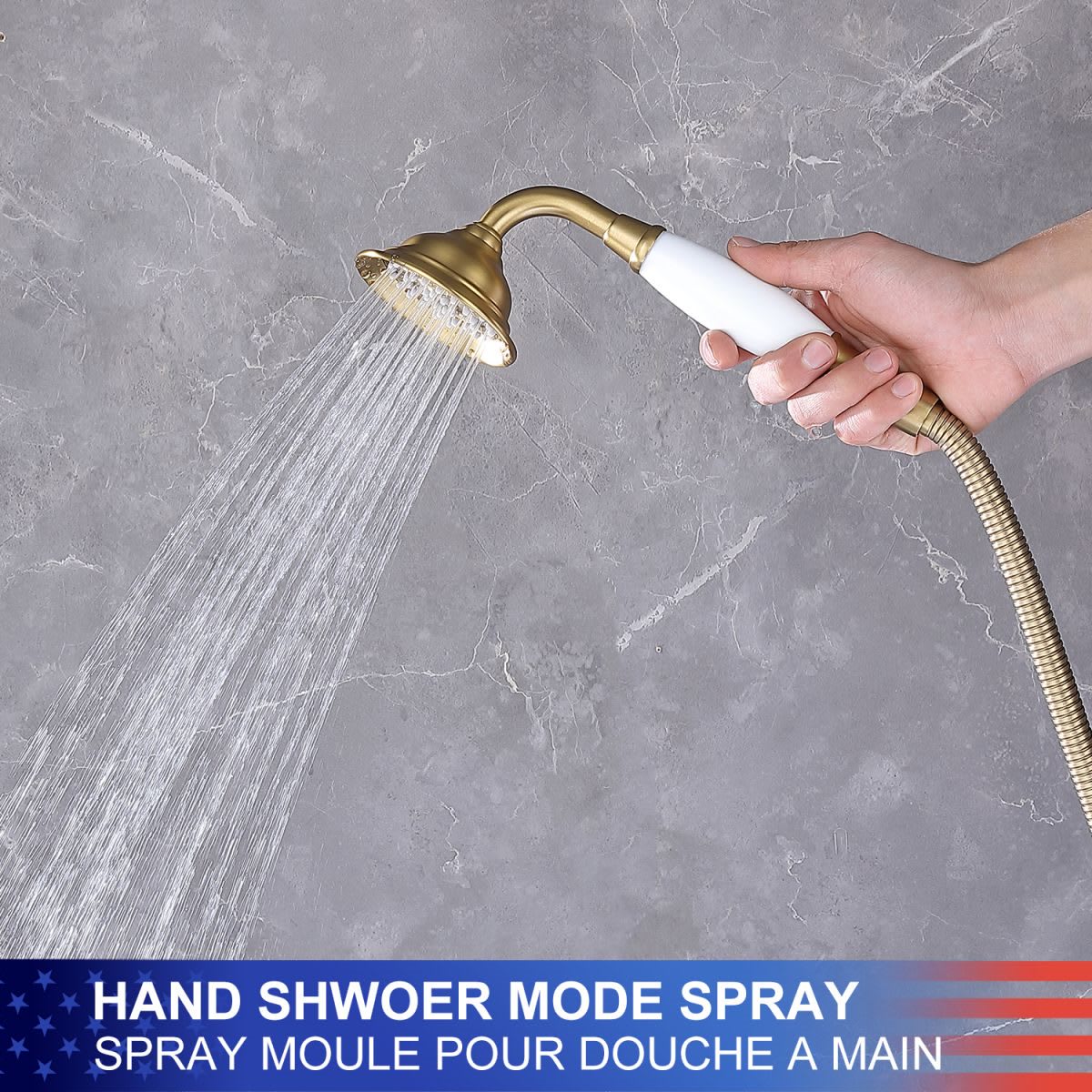 Single Handle Floor Mounted Clawfoot Tub Faucet with Handheld Shower RX8009