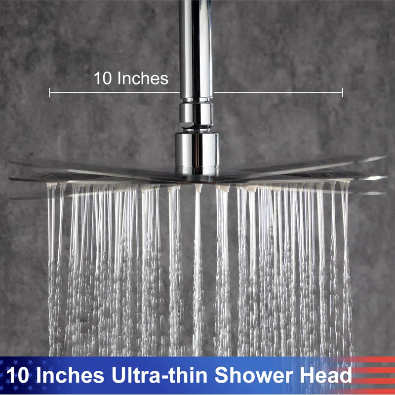 10" Shower Head 2-way Ceiling-Mount Round Shower Faucet with Rough-in Valve RX96205-10