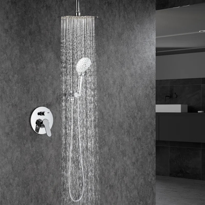 10" Shower Head 2-way Ceiling-Mount Round Shower Faucet with Rough-in Valve RX96205-10