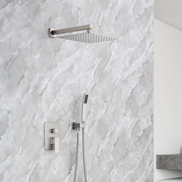 10" Shower Head 2-way Wall-Mount Square Shower