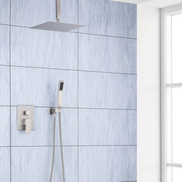 12" Shower Head 2-way Ceiling-Mount Square Shower