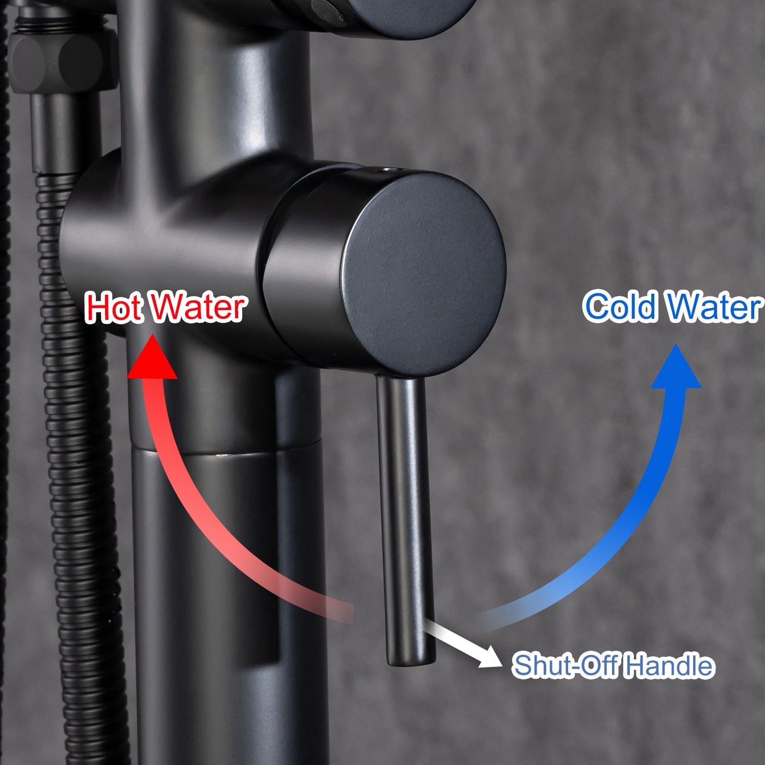 Single Handle Floor Mounted Freestanding Tub Filler with Handheld Shower RX8005