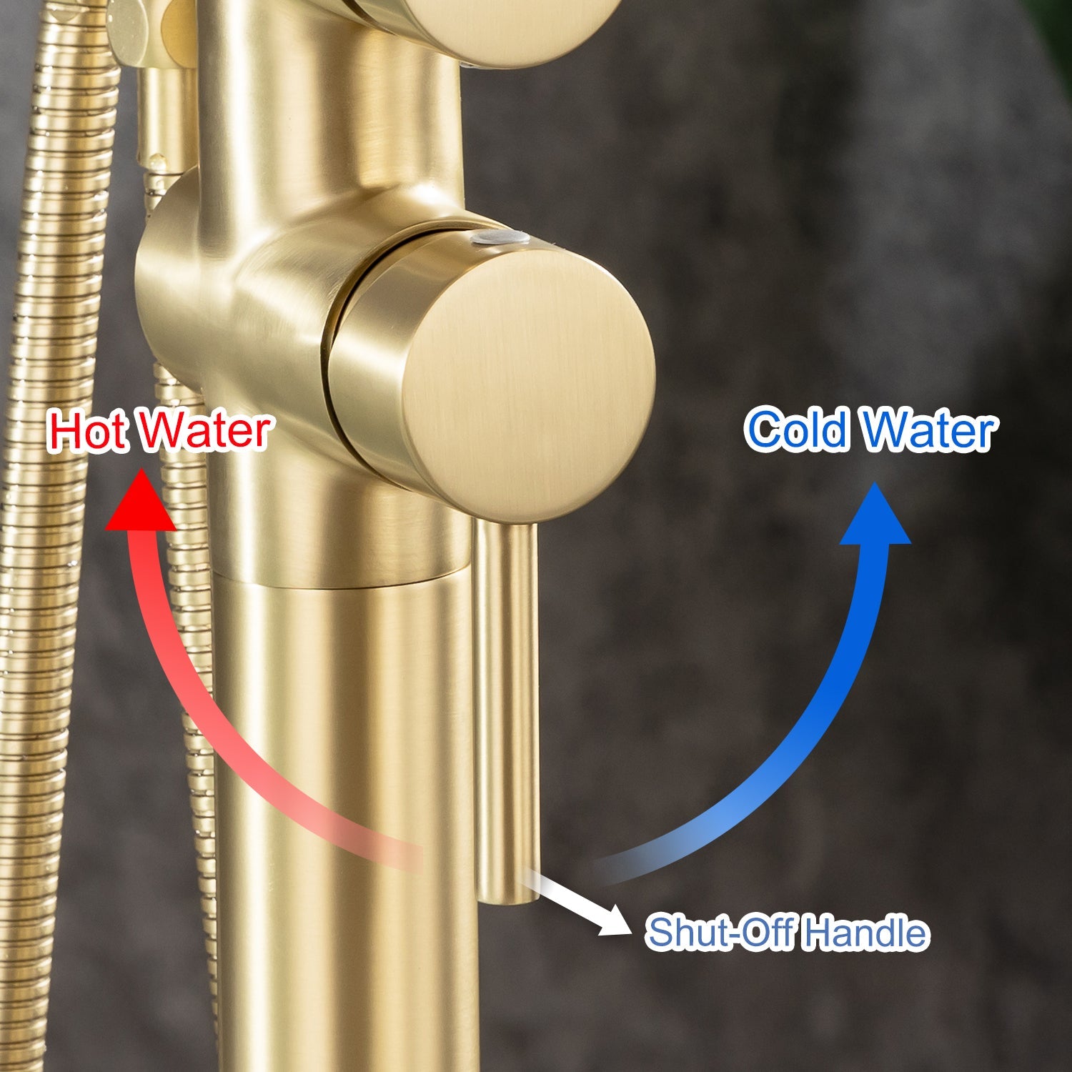 Single Handle Floor Mounted Freestanding Tub Filler with Handheld Shower RX8005