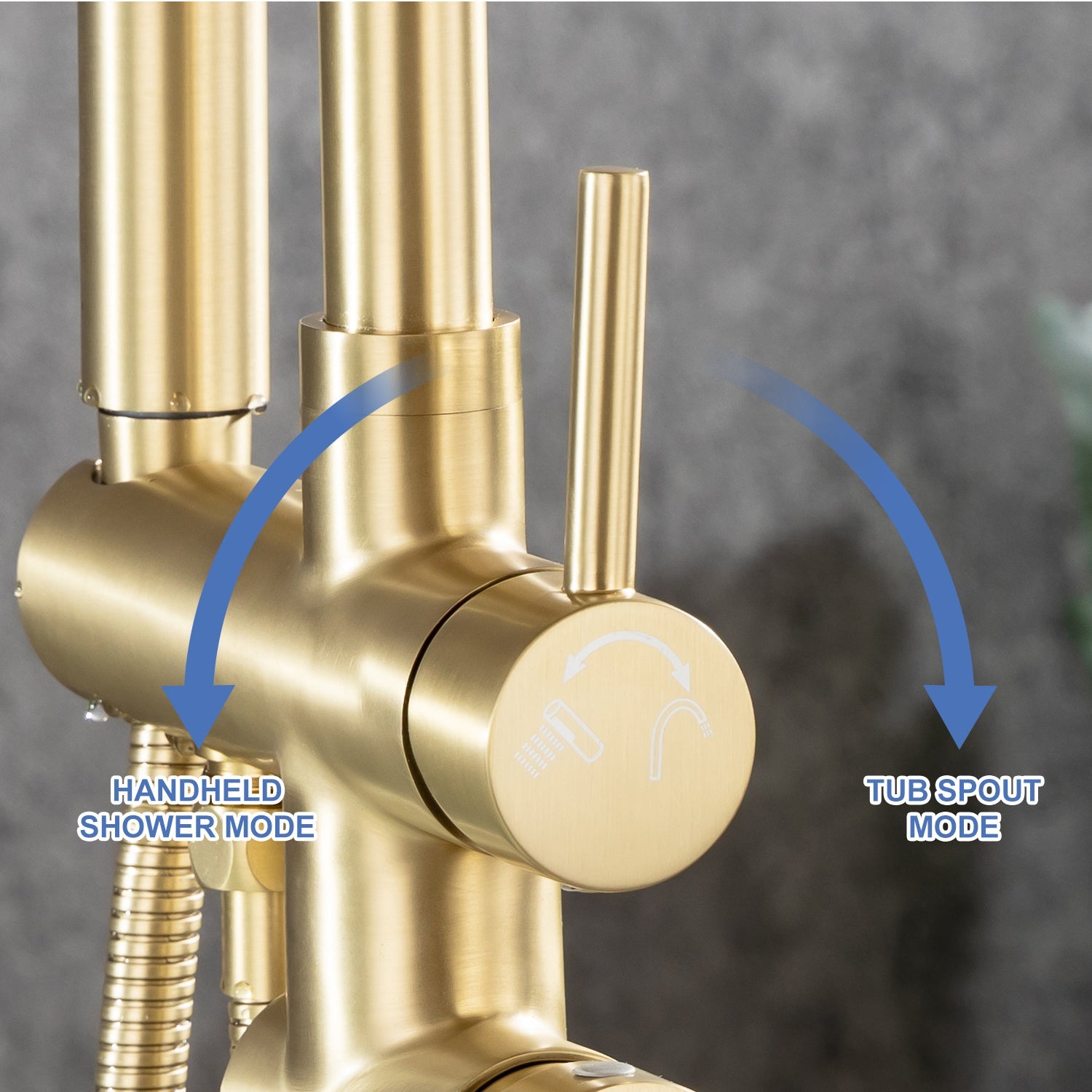 Single Handle Floor Mounted Freestanding Tub Filler with Handheld Shower RX8005