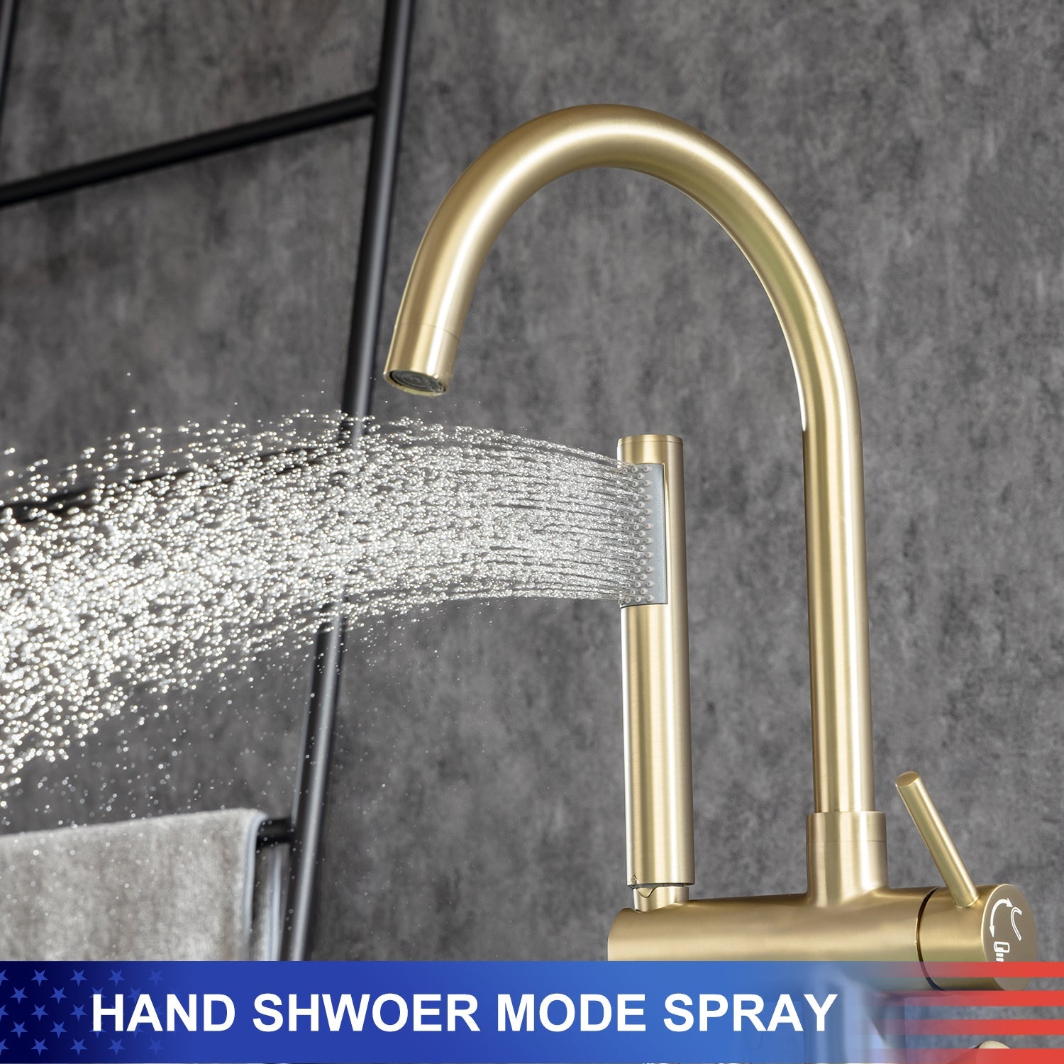 Single Handle Floor Mounted Freestanding Tub Filler with Handheld Shower RX8005