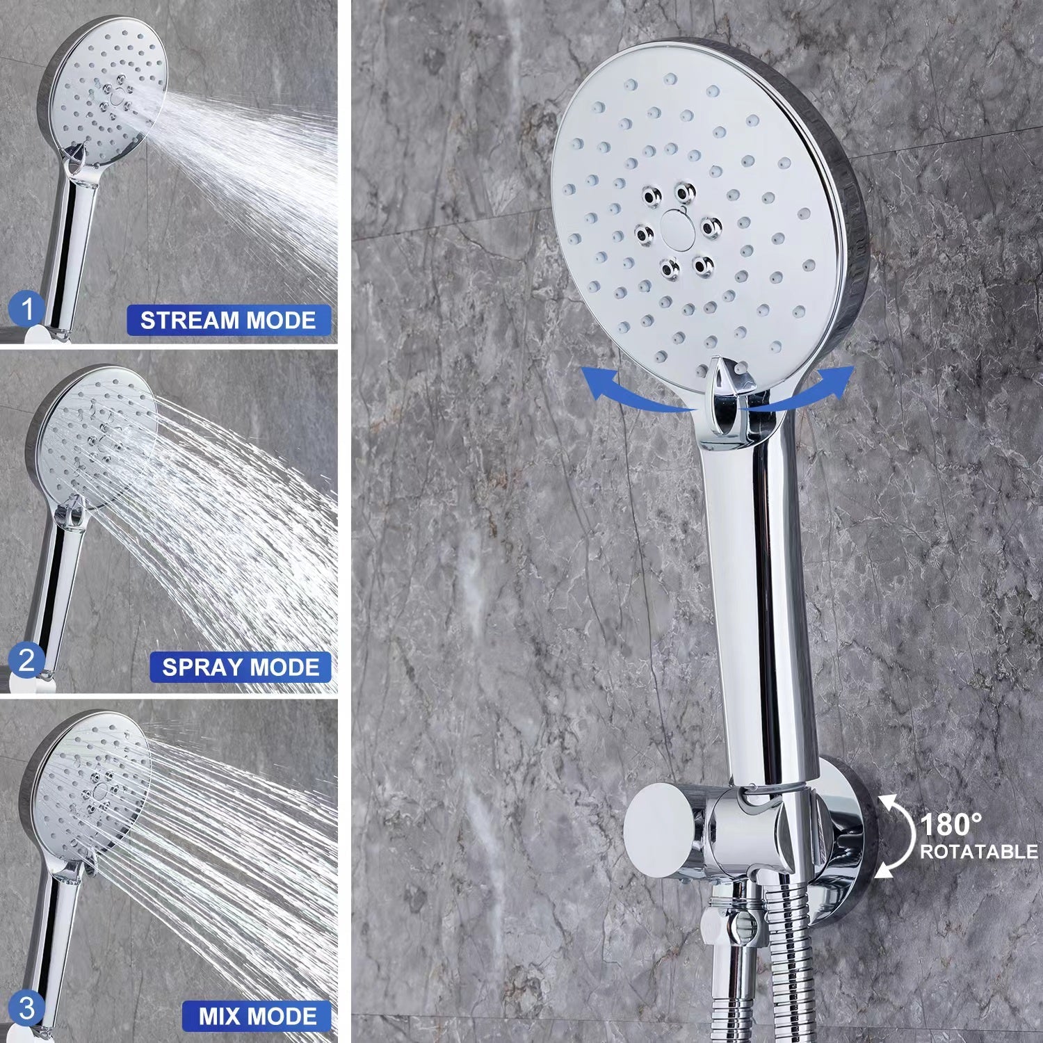 10" Shower Head 2-way Ceiling-Mount Round Shower Faucet with Rough-in Valve RX96205-10