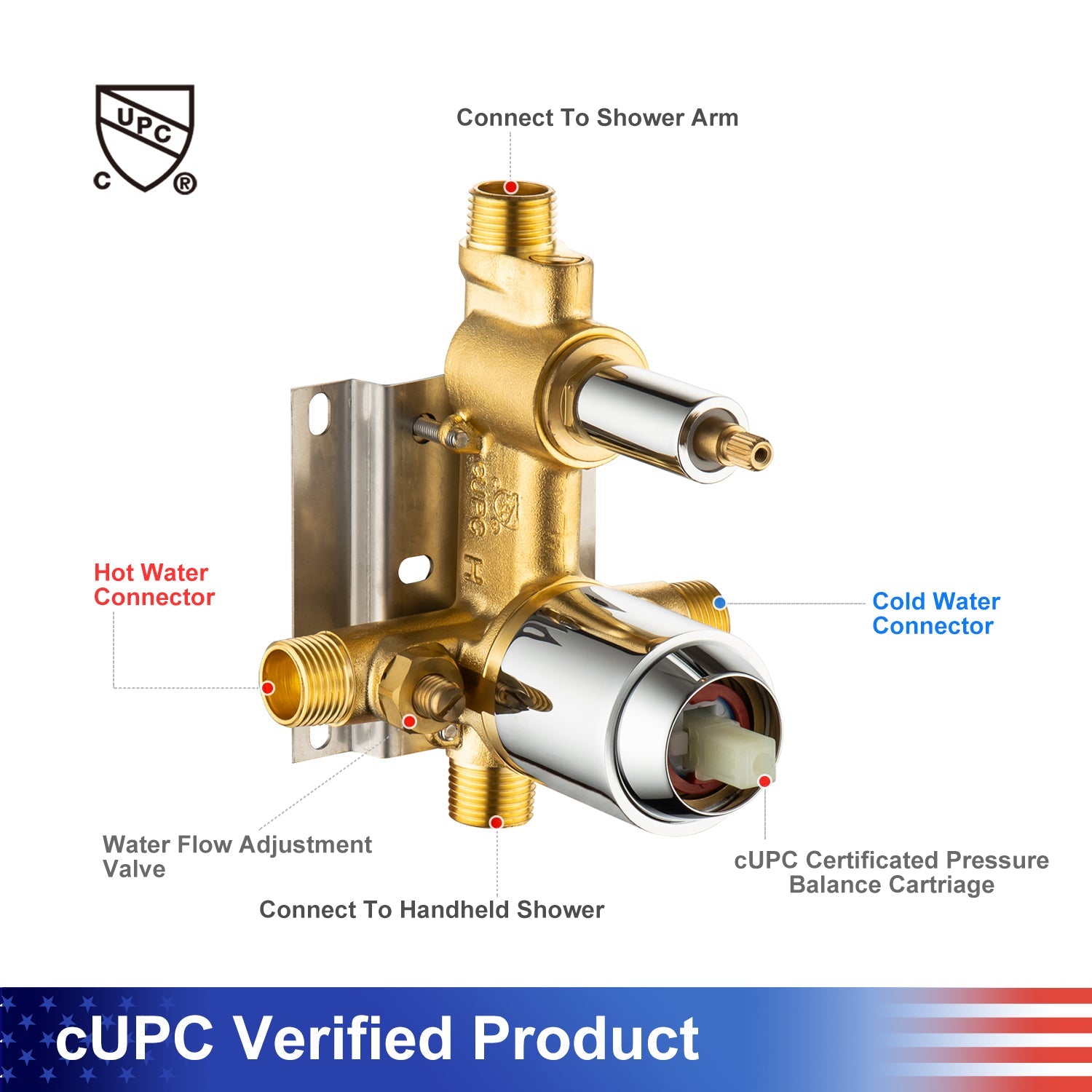 10" Shower Head 2-way Ceiling-Mount Round Shower Faucet with Rough-in Valve RX96205-10