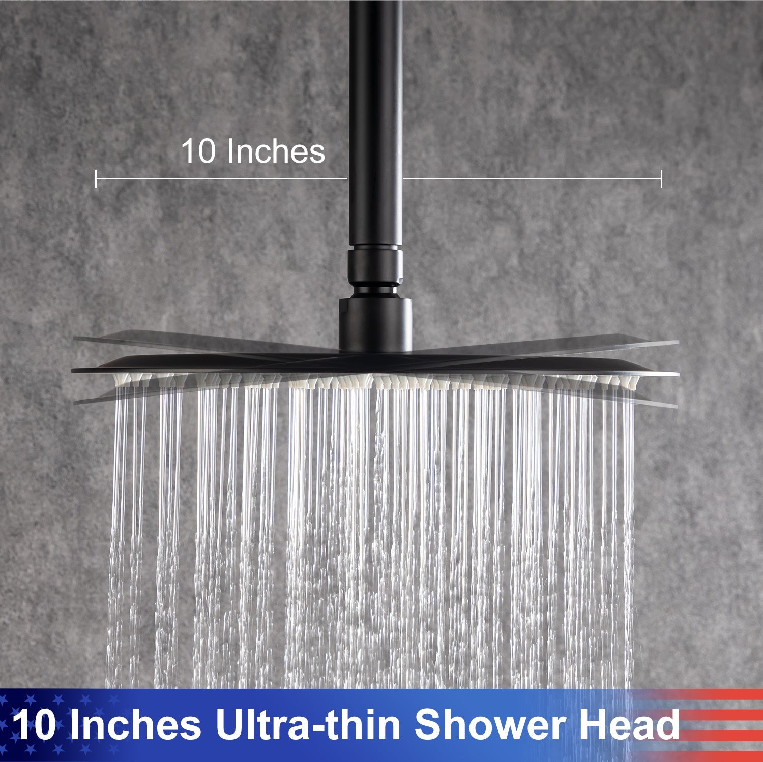Close-up of round 10-inch ultra-thin shower head