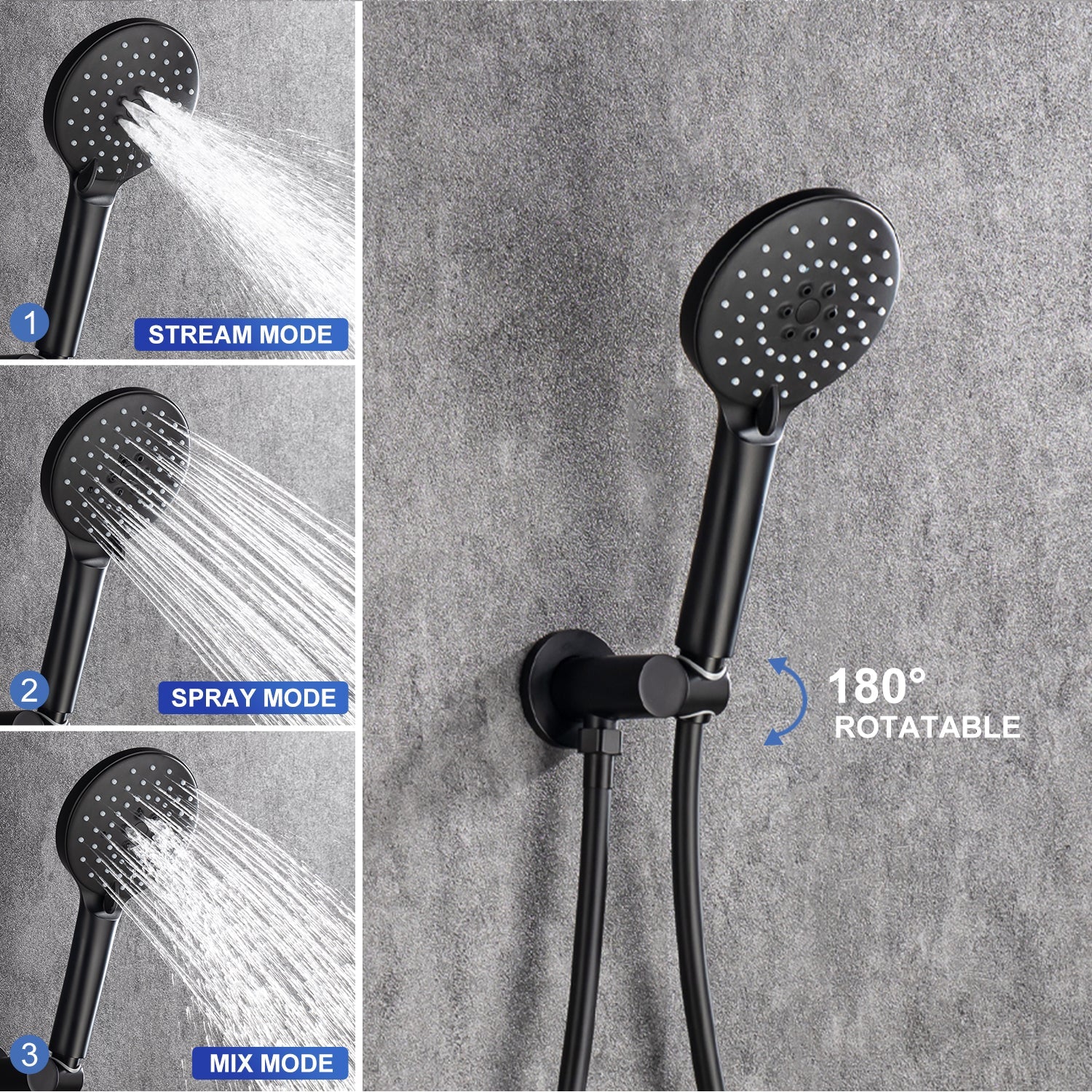 3 different Modes  180 Degree Rotatable 