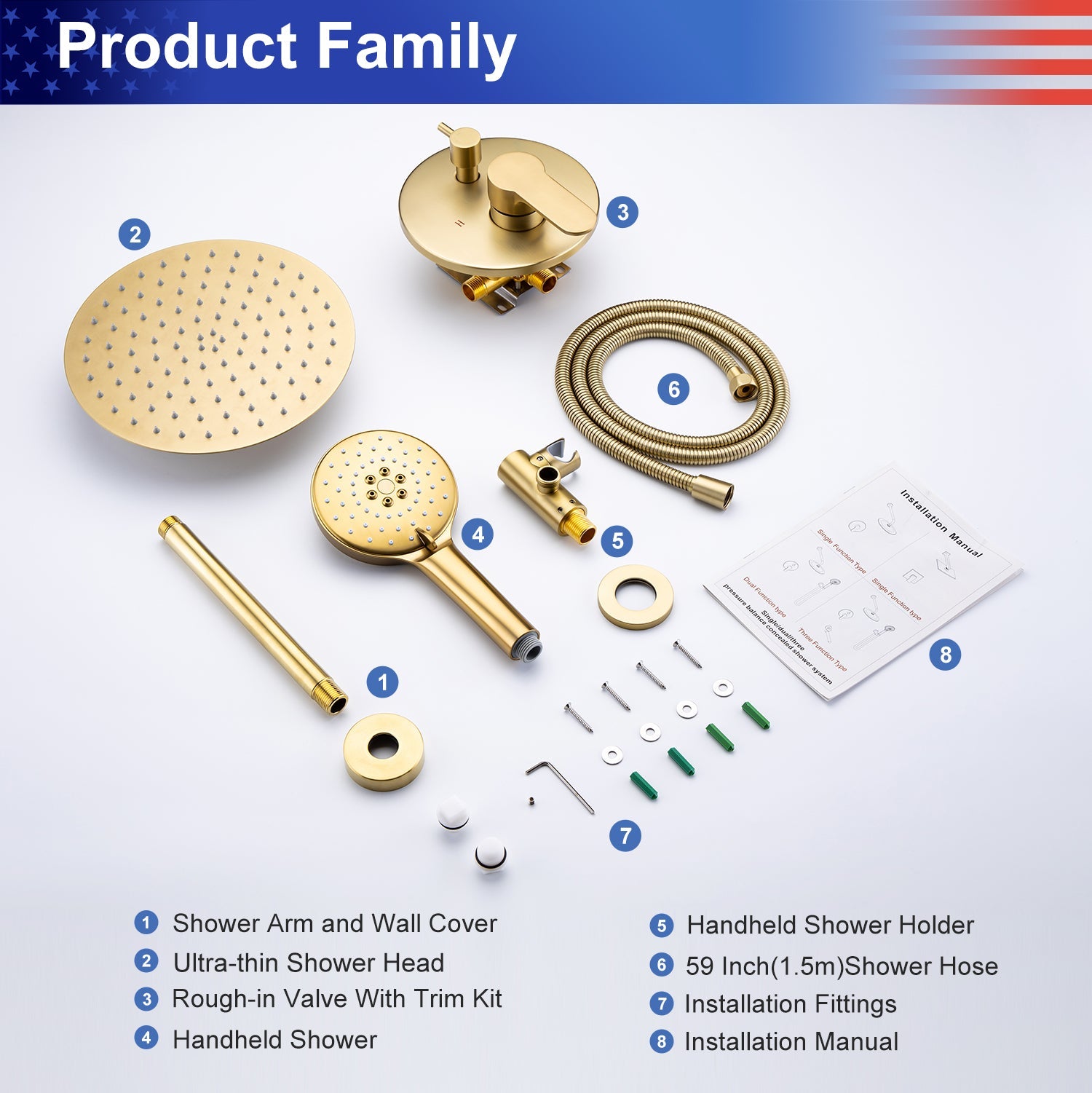 10" Shower Head 2-way Ceiling-Mount Round Shower Faucet with Rough-in Valve RX96205-10