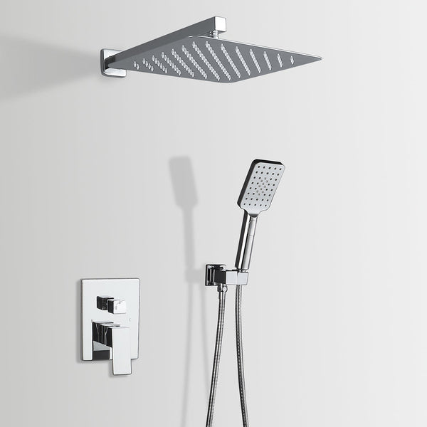 10" Shower Head 2-way Wall-Mount Square Shower 