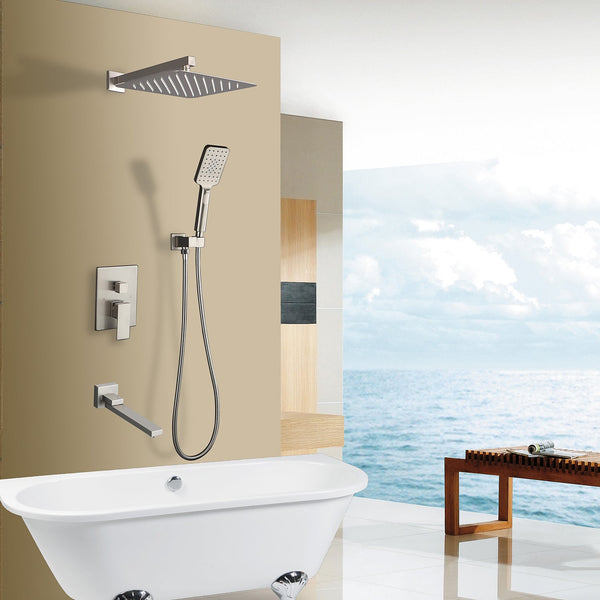 Wall-Mount Square Shower With BathTub